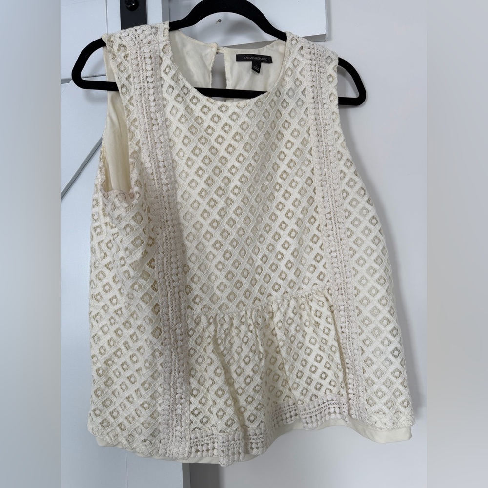 Banana Republic Cream Lace Blouse